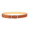Ceinture en cuir artisanal pour femme Padda. Made in France, haut de gamme. Couleur marron fauve. Fabriquée en France.