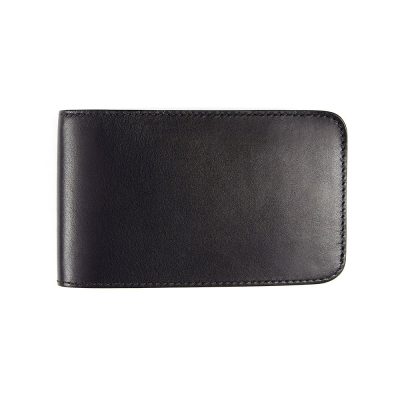 Porte-cartes en cuir noir artisanal Tapir. Made in France, haut de gamme. Fabriqué en France.