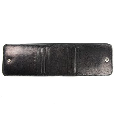 Porte-cartes en cuir noir artisanal Tapir. Made in France, haut de gamme. Fabriqué en France.