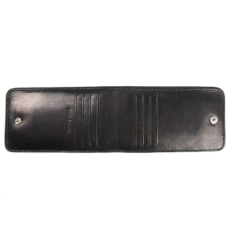 Porte-cartes en cuir noir artisanal Tapir. Made in France, haut de gamme. Fabriqué en France.