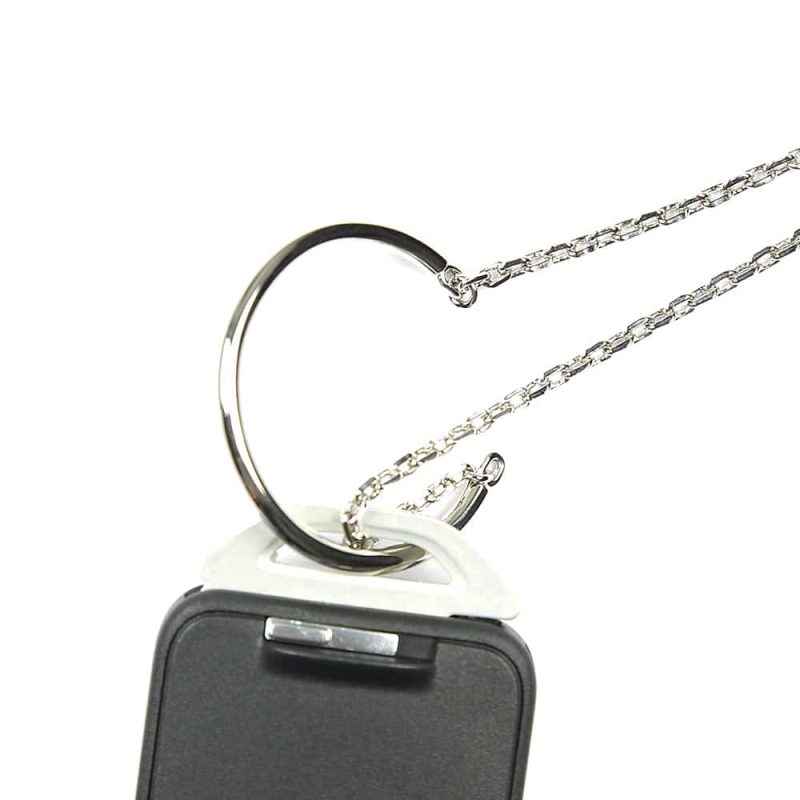Porte-clé en cuir artisanal et métal Loriot. Made in France, haut de gamme. Couleur noir et argent. Fabriqué en France.
