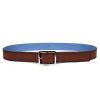 Ceinture en cuir artisanal pour homme Komodo. Made in France, de luxe. Couleur marron châtaigne. Fabriquée en France.