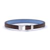 Bracelet en cuir artisanal pour homme Caracal 7 couleur châtaigne avec fermoir argent. Made in France, de luxe. Fabriqué en France.