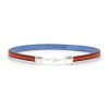 Bracelet en cuir artisanal pour homme Capucin couleur potiron avec fermoir argent. Made in France, de luxe. Fabriqué en France.