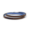 Bracelet en cuir artisanal Triton avec un design classique et original. Couleur marron noisette. Fabriqué en France.