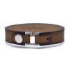 Bracelet large en cuir artisanal pour homme Koudou avec un design à la fois classique et original. Made in France, de luxe. Couleur bronze. Fabriquée en France.