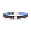Bracelet en cuir artisanal pour homme Lycaon 7 couleur bronze avec fermoir argent. Made in France, de luxe. Fabriqué en France.